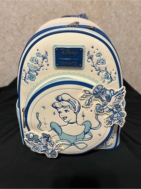 Disney Loungefly Cinderella Cream & Blue Mini Backpack